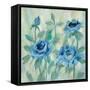 Brushy Blue Flowers II-Silvia Vassileva-Framed Stretched Canvas