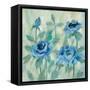 Brushy Blue Flowers II-Silvia Vassileva-Framed Stretched Canvas