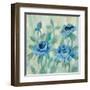 Brushy Blue Flowers II-Silvia Vassileva-Framed Art Print