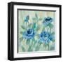 Brushy Blue Flowers II-Silvia Vassileva-Framed Art Print