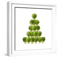 Brussel Sprout in Christmas Tree Shape-null-Framed Photographic Print