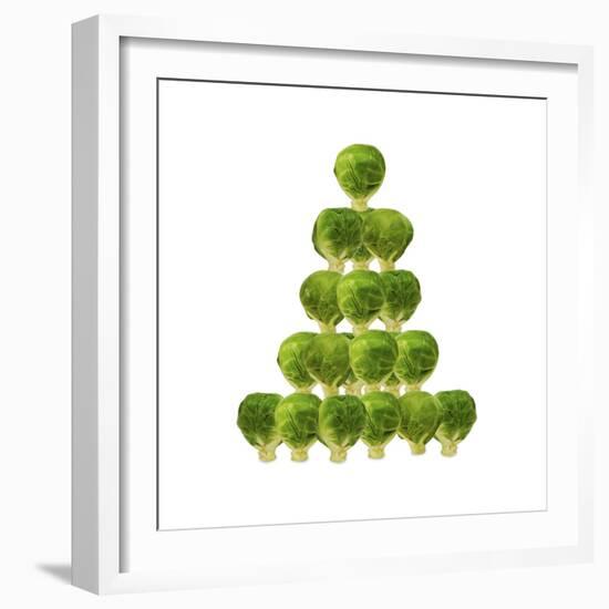 Brussel Sprout in Christmas Tree Shape-null-Framed Photographic Print