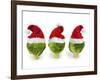 Brussel Sprouts in Christmas Hats-null-Framed Photographic Print