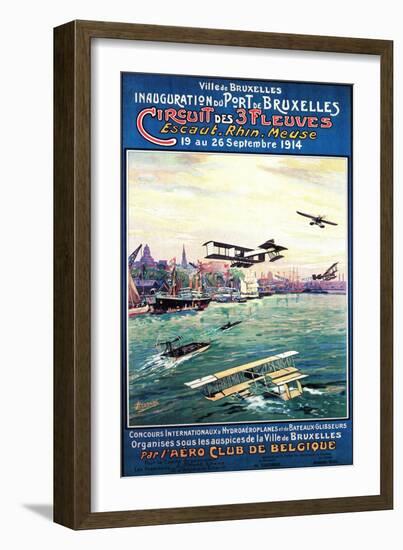 Brussels, Belgium - Cancelled Float Plane Promotional Poster-Lantern Press-Framed Art Print