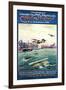 Brussels, Belgium - Cancelled Float Plane Promotional Poster-Lantern Press-Framed Art Print