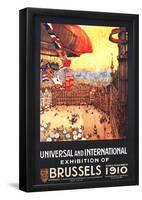 Brussels, Belgium - Lebaudy Airship with World Flags at Expo-null-Framed Poster