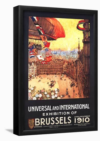 Brussels, Belgium - Lebaudy Airship with World Flags at Expo-null-Framed Poster