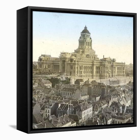 Brussels (Belgium), Panorama of the Courthouse-Leon, Levy et Fils-Framed Stretched Canvas