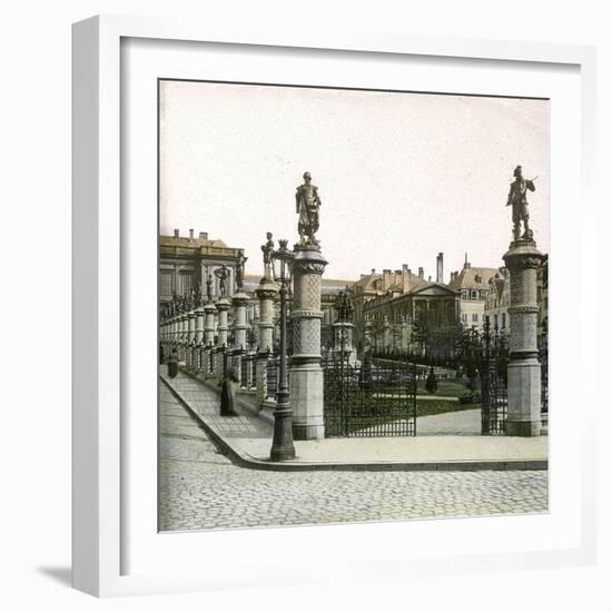 Brussels (Belgium), the Place Des Sablons-Leon, Levy et Fils-Framed Photographic Print