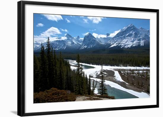 Brussels Peak and the Athabasca River in Jasper National Park, Alberta, Canada-Richard Wright-Framed Photographic Print