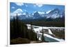Brussels Peak and the Athabasca River in Jasper National Park, Alberta, Canada-Richard Wright-Framed Photographic Print