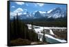Brussels Peak and the Athabasca River in Jasper National Park, Alberta, Canada-Richard Wright-Framed Stretched Canvas