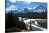 Brussels Peak and the Athabasca River in Jasper National Park, Alberta, Canada-Richard Wright-Stretched Canvas