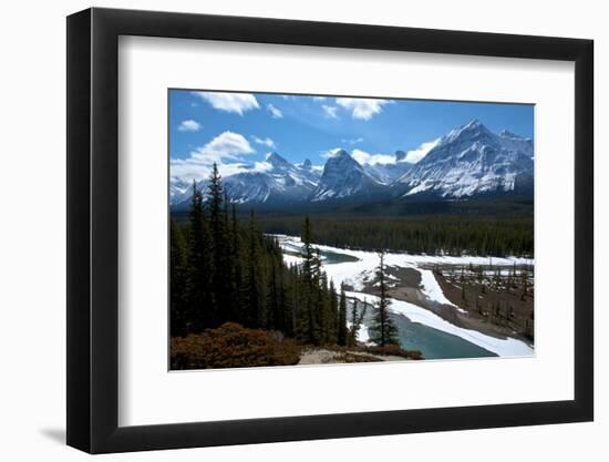 Brussels Peak and the Athabasca River in Jasper National Park, Alberta, Canada-Richard Wright-Framed Photographic Print