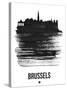 Brussels Skyline Brush Stroke - Black-NaxArt-Stretched Canvas