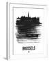 Brussels Skyline Brush Stroke - Black-NaxArt-Framed Art Print