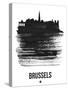 Brussels Skyline Brush Stroke - Black-NaxArt-Stretched Canvas