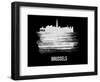 Brussels Skyline Brush Stroke - White-NaxArt-Framed Art Print