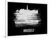 Brussels Skyline Brush Stroke - White-NaxArt-Framed Art Print