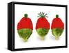 Brussels Sprout with Red and Green Woolly Hat-null-Framed Stretched Canvas