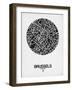 Brussels Street Map Black on White-NaxArt-Framed Art Print