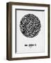 Brussels Street Map Black on White-NaxArt-Framed Art Print