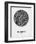 Brussels Street Map Black on White-NaxArt-Framed Art Print