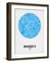 Brussels Street Map Blue-NaxArt-Framed Art Print