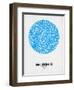 Brussels Street Map Blue-NaxArt-Framed Art Print