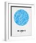 Brussels Street Map Blue-NaxArt-Framed Art Print