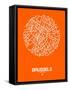 Brussels Street Map Orange-NaxArt-Framed Stretched Canvas