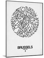 Brussels Street Map White-NaxArt-Mounted Art Print