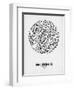 Brussels Street Map White-NaxArt-Framed Art Print