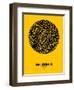 Brussels Street Map Yellow-NaxArt-Framed Art Print