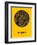 Brussels Street Map Yellow-NaxArt-Framed Art Print