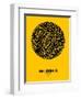 Brussels Street Map Yellow-NaxArt-Framed Art Print