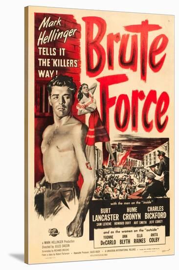 Brute Force, Burt Lancaster, Yvonne De Carlo, 1947-null-Stretched Canvas