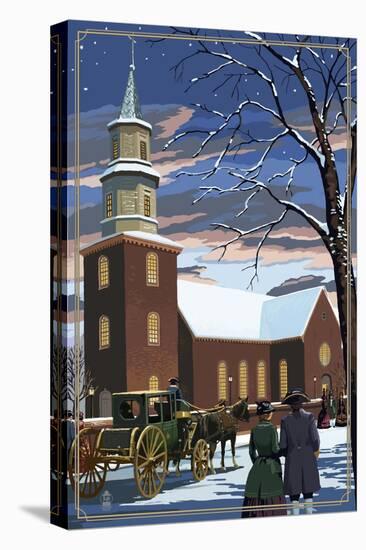 Bruton Parish - Williamsburg, Virginia-Lantern Press-Stretched Canvas