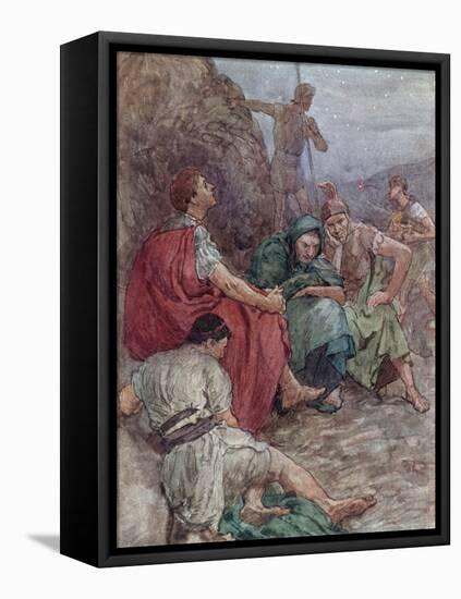 Brutus and His Companions after the Battle of Philippi-William Rainey-Framed Stretched Canvas