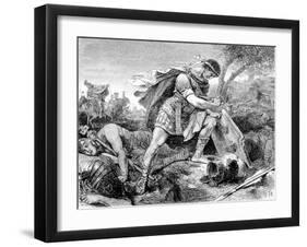 Brutus Commits Suicide-Hermann Vogel-Framed Art Print