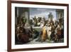 Brutus Displaying Lucretia's Body to People of Rome-Francesco Coghetti-Framed Giclee Print