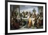 Brutus Displaying Lucretia's Body to People of Rome-Francesco Coghetti-Framed Giclee Print