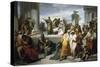 Brutus Displaying Lucretia's Body to People of Rome-Francesco Coghetti-Stretched Canvas