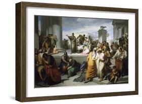 Brutus Displaying Lucretia's Body to People of Rome-Francesco Coghetti-Framed Giclee Print