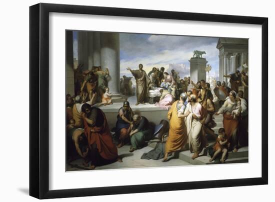 Brutus Displaying Lucretia's Body to People of Rome-Francesco Coghetti-Framed Giclee Print