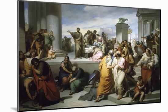 Brutus Displaying Lucretia's Body to People of Rome-Francesco Coghetti-Mounted Giclee Print