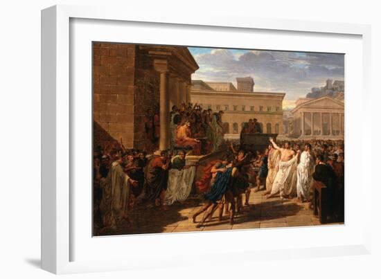 Brutus Listening to the Ambassadors from the Tarquins, c.1815-Louis Lafitte-Framed Giclee Print