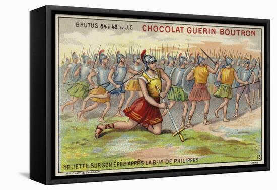 Brutus Throwing Himself Upon His Own Sword after the Battle of Philippi-null-Framed Stretched Canvas