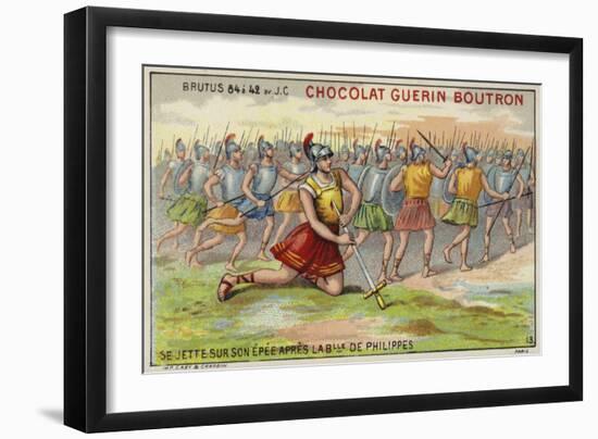 Brutus Throwing Himself Upon His Own Sword after the Battle of Philippi-null-Framed Giclee Print