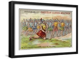 Brutus Throwing Himself Upon His Own Sword after the Battle of Philippi-null-Framed Giclee Print